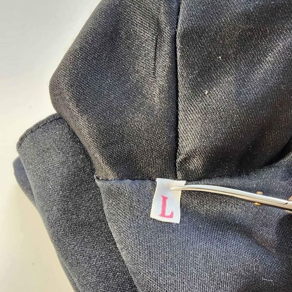 Vintage Dragon Embroidered Kimone Robe Satin Black Reversible Size Large - Picture 7 of 7